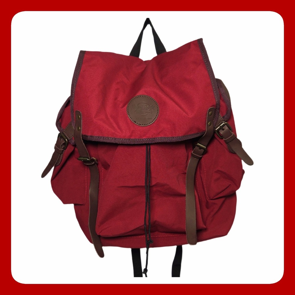 Hard Rock Hotel Atlantic City Red Canvas Backpack Vintage Style Rucksack Daypack